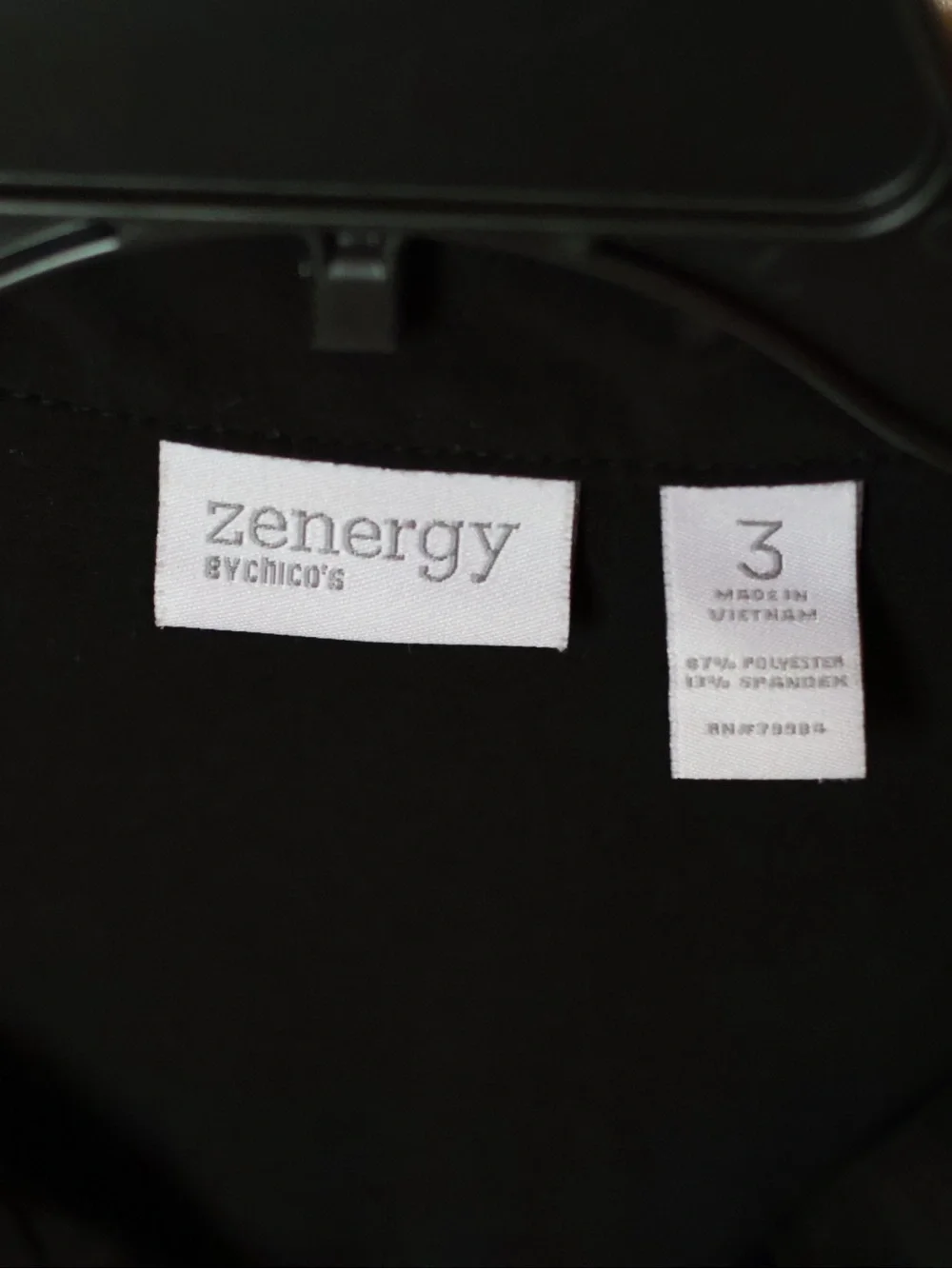 Chico's Black Zip-Front Track Jacket